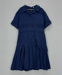 BENETTON ベネトン 100 半袖 ロング丈ワンピース 2023 春 夏 ネイビー 08092