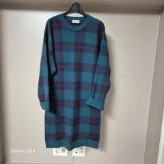 90(S) ラコステ レディース BIG CHECK セーター ウール ONE PIECE