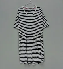 トミーヒルフィガー 95 半袖ワンピース 春夏 ボーダー柄 08112