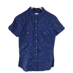 H ＆ M エイチ・アンド・エム ネイビー パターン ブラウス XS コットン 100 %