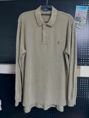 ポロラルフローレン オリーブグリーン 長袖 ポロTシャツ M 100-105