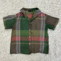【ヴィンテージ】Ralph Lauren ラルフローレン マドラスチェック柄 半袖シャツ コットン100% 90s オープンカラー レディースLサイズ