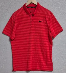L （ 100 ） Nike(ナイキ） ゴルフ レッド 機能性 PK 半袖Tシャツ