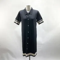 ル・ショップ レディース ショートスリーブドレス 黒 伸縮性のある F パーマネント