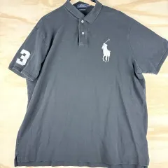 POLO RALPH LAUREN ビックポニー カラーTシャツ ブラック ホワイト