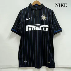 ナイキ ユニフォーム サッカー ポロシャツ ロゴ プリント メッシュ インテル ミラノ ストライプ 刺繍 2014 メンズ L ISItems【USED】【古着】【中古】50155608