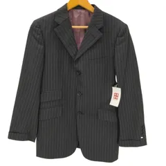 バーバリーブラックレーベル BURBERRY BLACK LABEL Striped Summer Super 100s Wool Tailored Jacket 裏地赤玉虫 背抜き 内ポケ裏 ノバチェック ストライプ Super 100s サマーウール 3