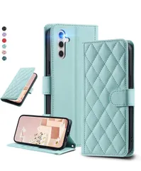★UnivoColors Galaxy S24 (SC-51E/SCG25) キルティングレザー調 手帳型ケース エレガント 高質PU マグネット開閉式 カード収納機能 スタンド機能 液晶全面保護 レンズ保護 ストラップ付属(ミントグリーン)のサムネイル