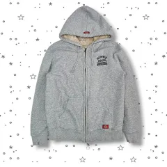 M DICKIES ディッキーズ ボアファー ジップアップパーカー グレー