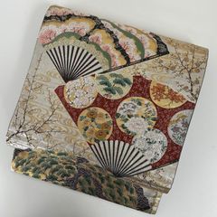 V3124 ○高級 正絹 唐織 六通 袋帯 華文 花文 蝶々 - メルカリ