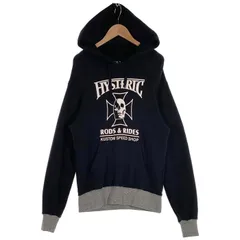 HYSTERIC GLAMOUR ヒステリックグラマー HYS RODS&RIDES プリント プルオーバースウェットパーカー ブラック グレー 02211CF03 Size M