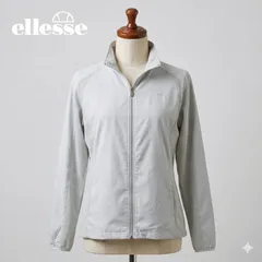 ellesse エレッセ ポリエステルジャケット ライトグレー メッシュ フリーサイズ ウォーキング アウトドア スポーツ 古着 #K027-102のサムネイル