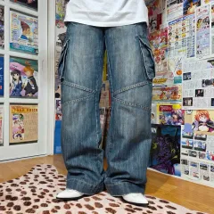 ヴィンテージ ワイド カーゴ デニム パンツ