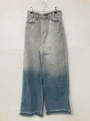 デニムパンツ スカイブルー フルレングス 無地 ワイド・ルーズ レギュラー ストレート ヴィンテージ