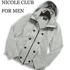 NICOLE CLUB FOR MEN ニコルクラブ フォーメン フード着脱可★ ナポレオン ブルゾン ジャケット Sz.46 メンズ 灰 グレーのサムネイル