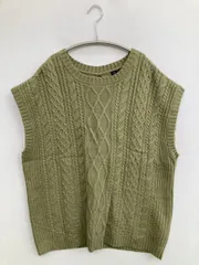 Capsule Color ベスト M カーキ 無地 リボン