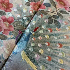 付け下げ 正絹 紋なし 作家物 金彩 美しい染めの花 袷 着物 MK-5468