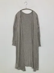 カーディガン/ボレロ グレー 無地 ロング丈 長袖