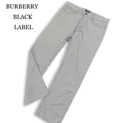 BURBERRY BLACK LABEL バーバリー ブラックレーベル ホース刺繍 ストレッチ 千鳥格子 パンツ スラックス Sz.82 メンズ 灰