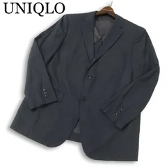 UNIQLO ユニクロ 春夏 背抜き★ ウールブレンド テーラード ジャケット Sz.XL メンズ グレー 大きいサイズ