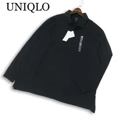 【新品 未使用】 UNIQLO ユニクロ 通年 DRY 接触冷感 エアリズム UVカット 長袖 ポロシャツ 大きいサイズ Sz.4XL メンズ 黒