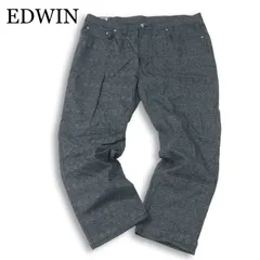 【美品】EDWIN エドウィン E403CA 麻★ リネン混 ストレッチ グレンチェック パンツ 日本製 大きいサイズ Sz.42 メンズ 特大