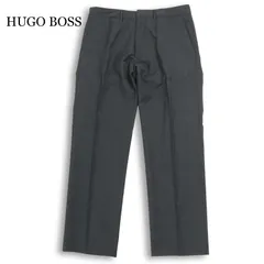 HUGO BOSS ヒューゴボス 春夏★ 高級 ノータック スラックス パンツ Sz.34/R メンズ 灰 ビジネスのサムネイル