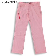 adidas GOLF アディダス ゴルフ 通年 千鳥柄★ ジップポケット ストレッチ スラックス パンツ Sz.82 メンズ 赤系