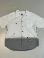 エディー・バウアー ヴィンテージ 刺繍 白 ツートン 半袖 Tシャツ L