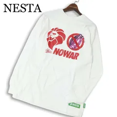 【新品 未使用】 NESTA ネスタ 通年 ロゴプリント★ 長袖 カットソー ロンTシャツ Sz.M メンズ 白のサムネイル