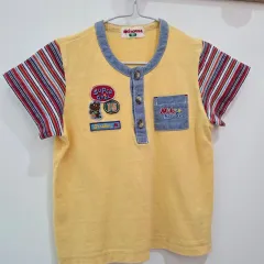 日本 ミキハウス 黄色 半袖 Tシャツ 100