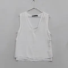 ザラ レディース 85 シースルートップス 春夏 ホワイト 72423