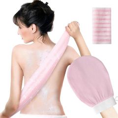 ピンク [Senteria] 垢すりタオル あかすり ミトン 手袋 2点セット ピンク 肌に優しい 角質取り 両面の 体臭ケア 繰り返し使用 泡立ち ハード 腕 背中 足 脚 男女兼用 浴用 手袋 入浴用品 ギフト プレゼント 贈り物