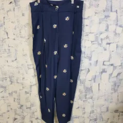 ZARA(ザラ) 刺繡 花柄 ハイウエスト ズボン L