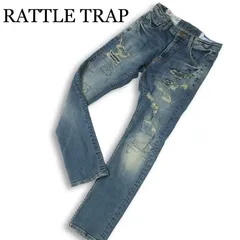 RATTLE TRAP メンズビギ 通年 ダメージ&リペア加工★ スリム フィット ストレート デニム パンツ ジーンズ Sz.S メンズのサムネイル
