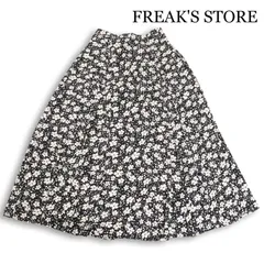 【美品】FREAK'S STORE フリークスストア 通年★ 総柄 花柄 フレア ロング スカート Sz.縦L横XL- レディースのサムネイル