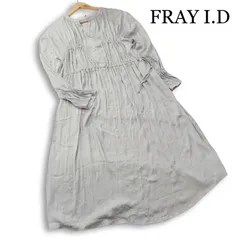 FRAY I.D フレイアイディー 通年★ 長袖 シフォン ドレープ フリル ロング ワンピース Sz.F レディース 灰