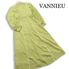 VANNIE U ヴァニーユー 通年★ 長袖 バイカラー パイピング ワンピース Sz.Free レディース