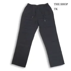 THE SHOP TK タケオキクチ 通年★ レーヨン ストレッチ タック イージー パンツ Sz.M レディース 黒