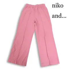 niko and... ニコアンド 通年★ レーヨン ストレッチ ワイド センタープレス イージー パンツ スラックス Sz.M レディース