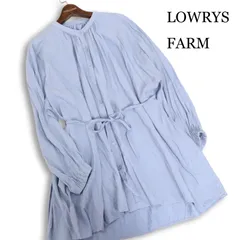 LOWRYS FARM ローリーズファーム 通年★ レーヨン 長袖 ドレープ ロング バンドカラー シャツ チュニック Sz.F レディース