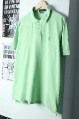 （ XL ー 2XL ） ポロ Ralph Lauren(ラルフローレン) 半袖 カラー Tシャツ オーバーサイズ グリーン- 13F2F