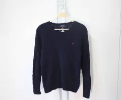 N-10225/ポロ 正規品 メンズ ケーブル編み ニット 95-100