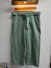 34) ZARA ザラ ベルト付き リラックスフィット コットン パンツ 出品