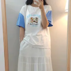 ( L ) ディズニー チップ&デール 女児 レディース 半袖 Tシャツ H18M602