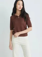 Nice Clap(ナイスクラップ) ビック襟 半袖 ニット