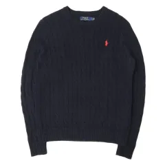ポロラルフローレン ネイビー コットン ケーブルニット