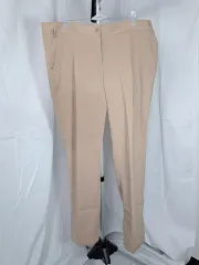 新品 レディース ベージュ 夏 スラックス ビッグサイズ 32 インチ