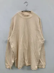 UNIQLO U ユニクロユー Tシャツ/カットソー XL ベージュ 無地 ミドル丈 長袖 タートルネック/ハイネック