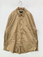 Polo Club ポロクラブ シャツ/ブラウス LL ベージュ コットン チェック柄 ワンポイント ブランドロゴ ミドル丈 長袖 ボタンダウン